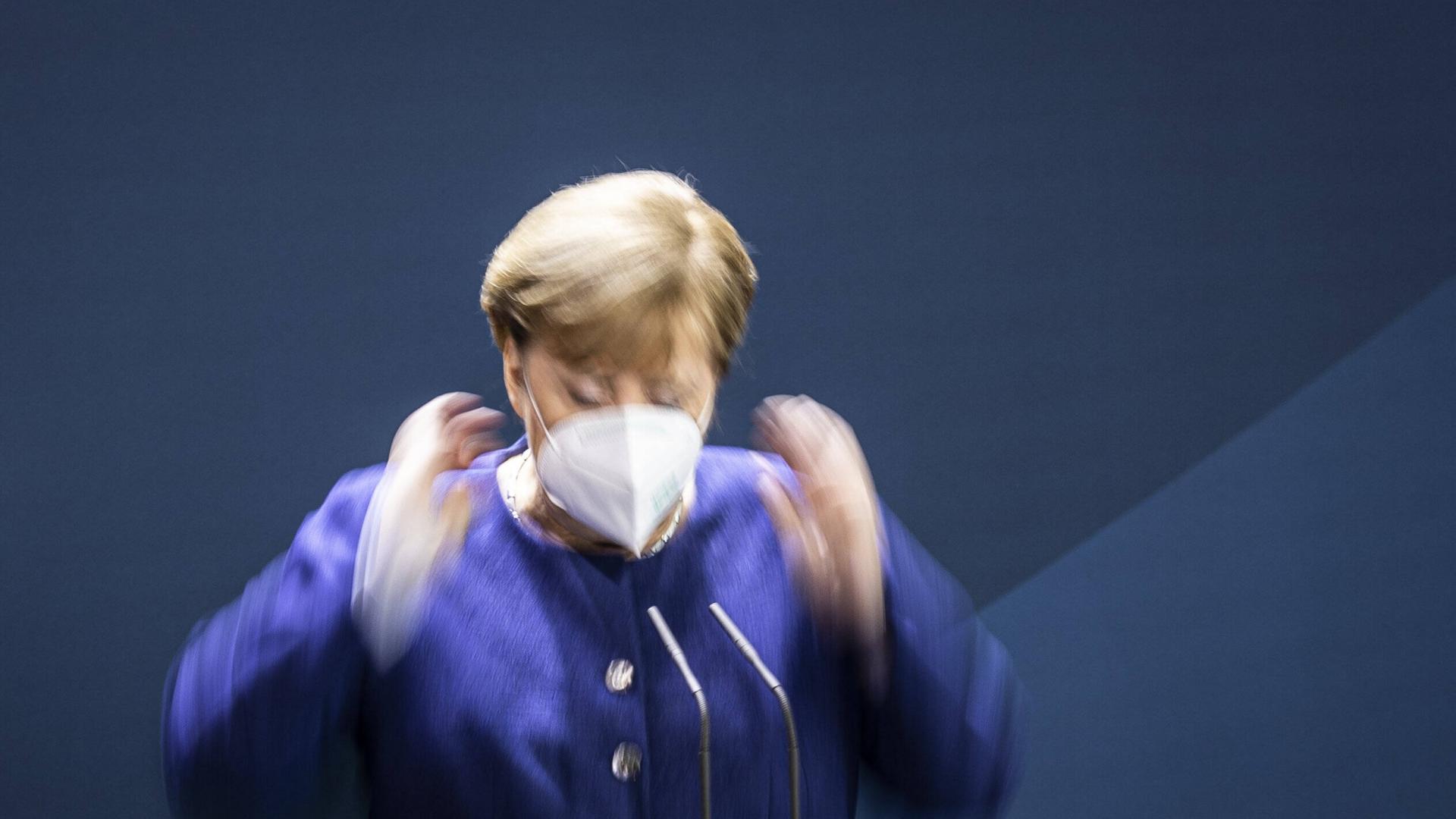 Angela Merkel, Bundeskanzlerin, aufgenommen im Rahmen eines Pressestatements zum Ergebnis der US-Wahl, in Berlin, 09.11