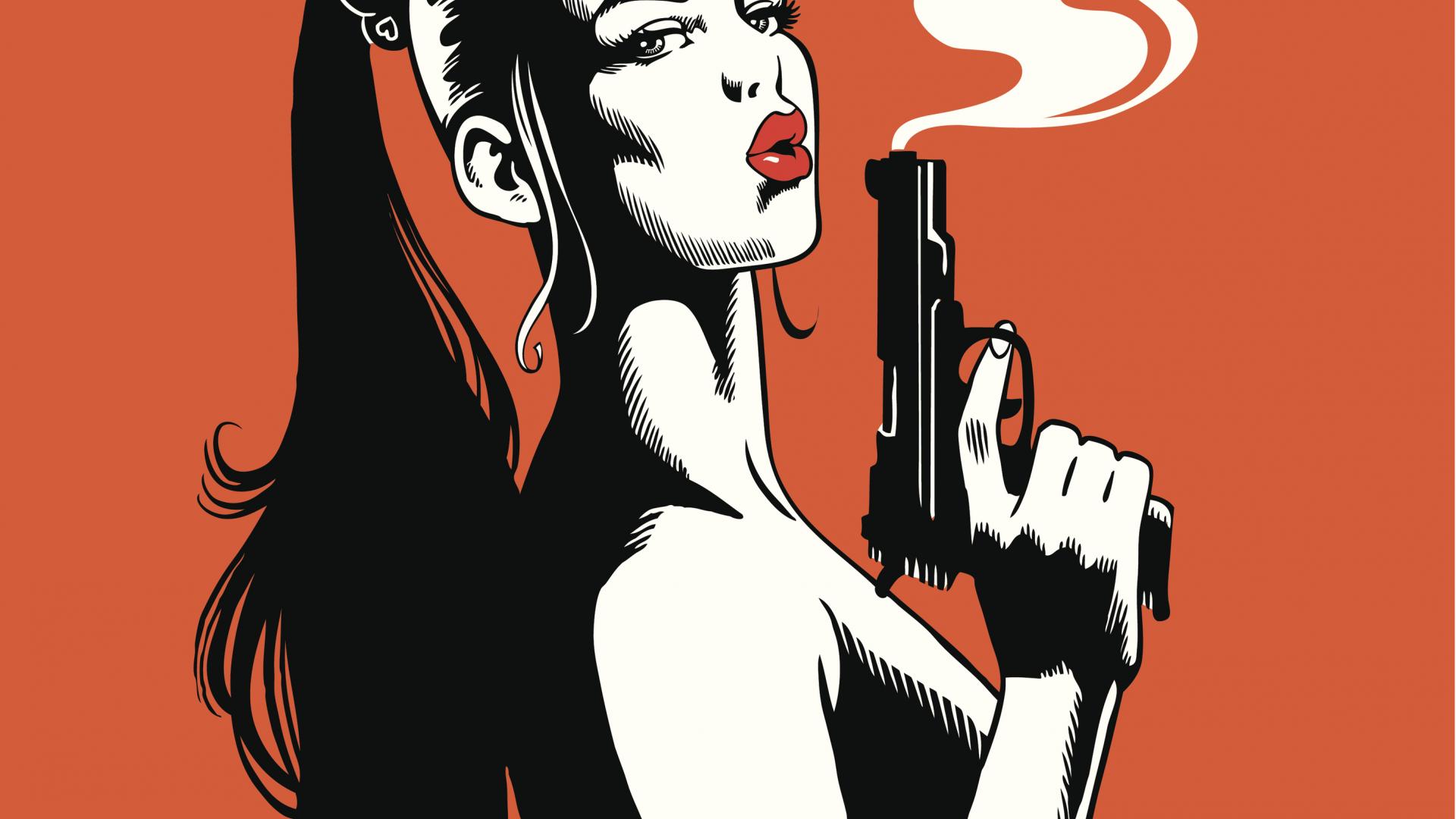 Frau mit einer Pistole