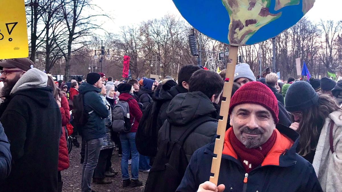 Klimaaktivist in Berlin