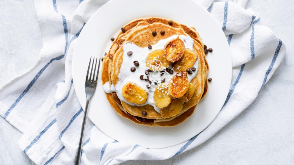 Pancakes, Pfannkuchen, Dessert Frühstück, nachtisch, banane süß