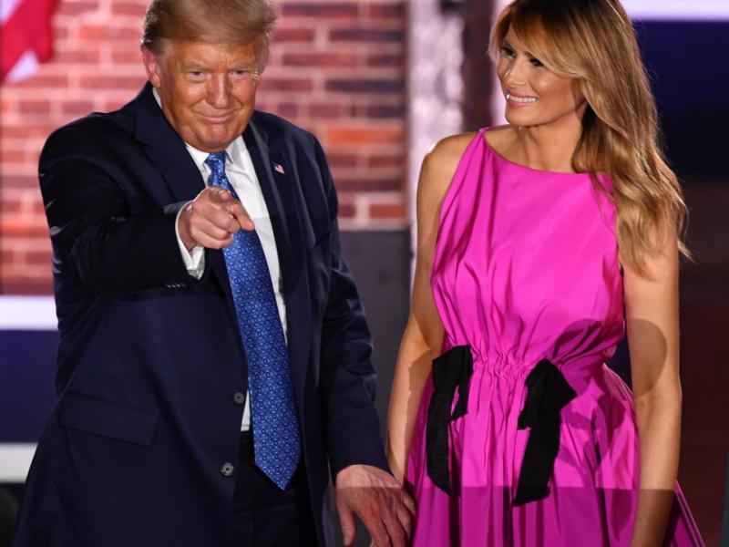 United States President Donald J. Trump and First Lady Melania Trump attend the third night of the Republican National C