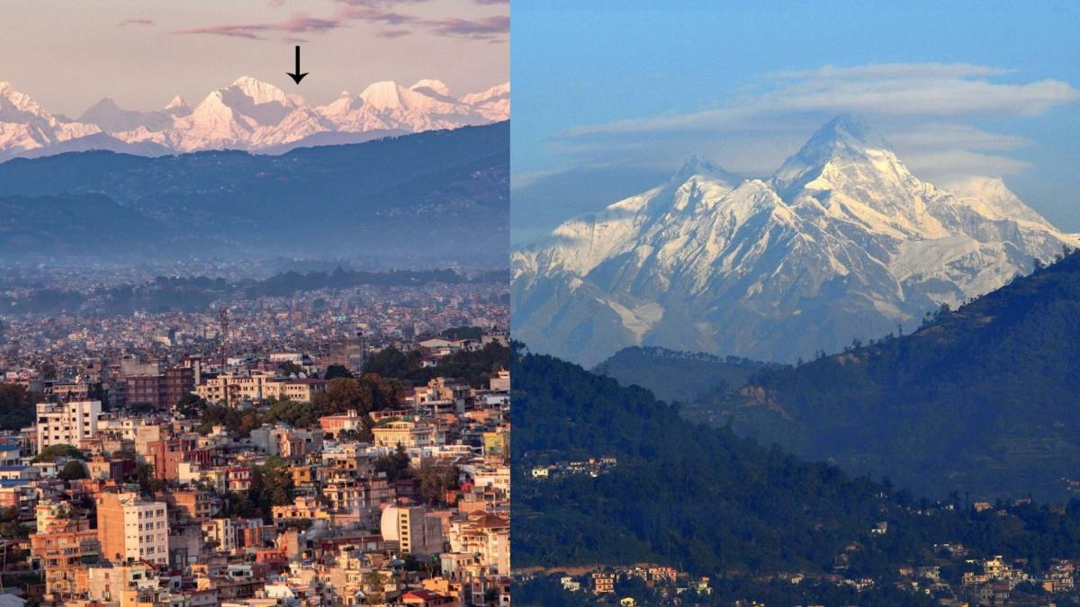 Vom 200 km entfernten Kathmandu ist erstmals dre Everest sichtbar.