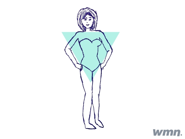 umgekehrte dreieckige Körperform Frau Badeanzug