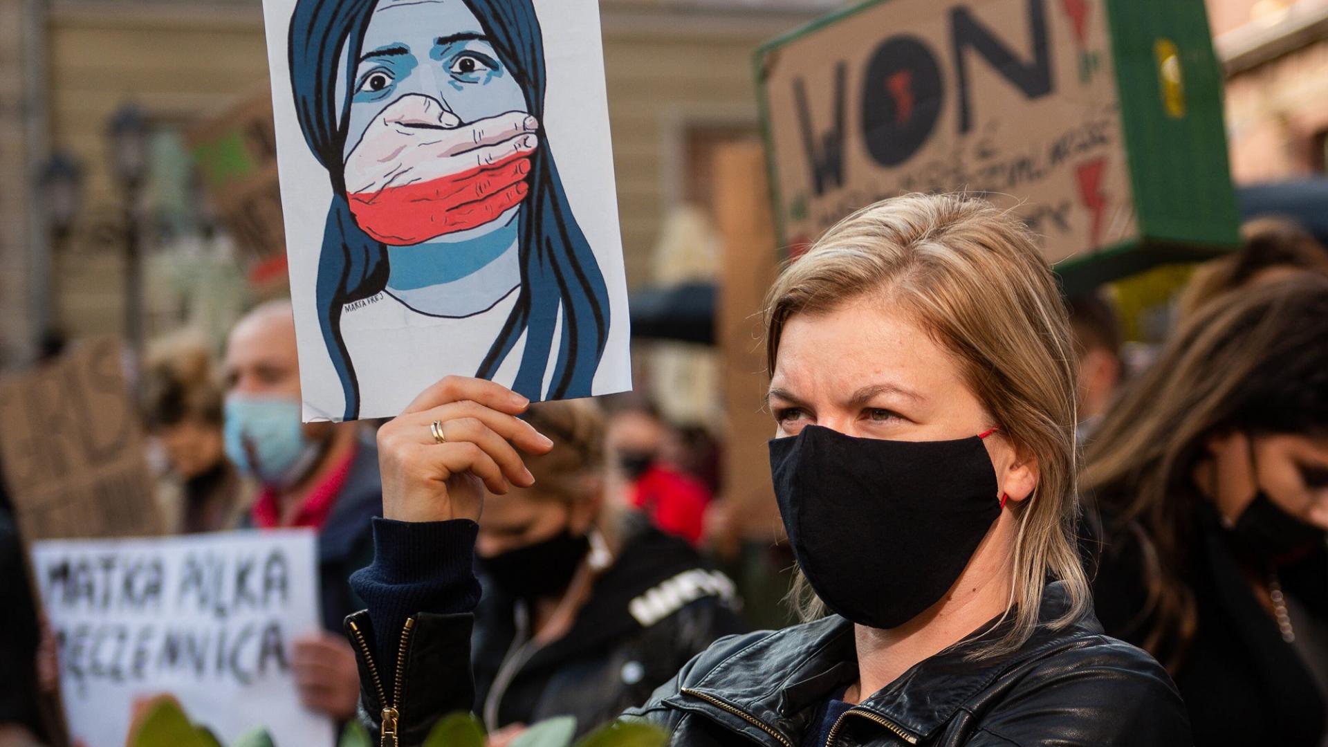 Abtreibungsgesetz, Polen, Demonstrantin