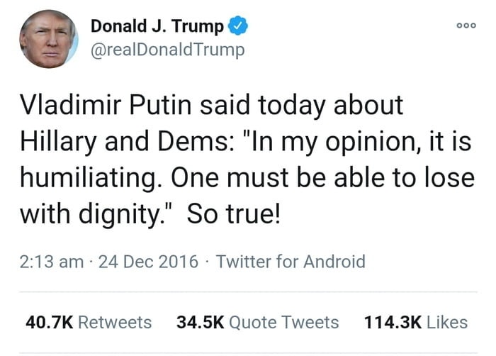 Donald trump twitter post