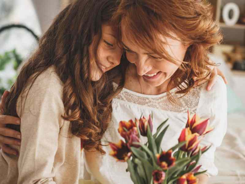 Muttertag Blumen Mama Tochter Tulpen