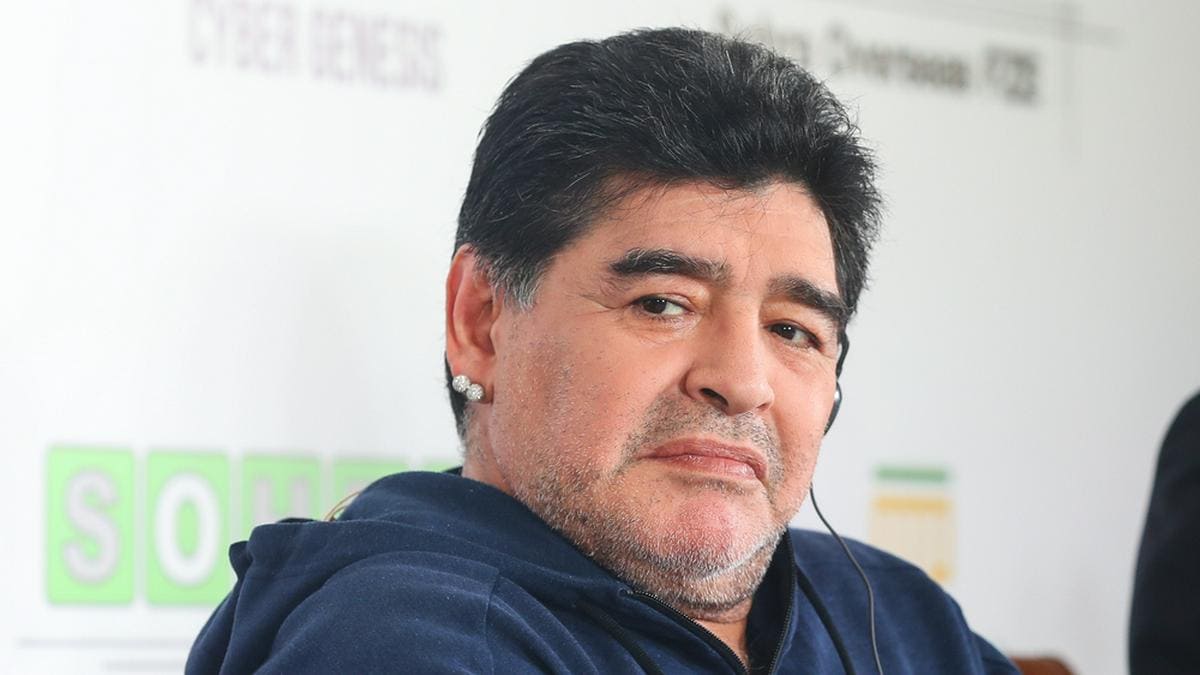 Diego Maradona bei einem Auftritt 2018. © Andrew Makedonski/Shutterstock.com