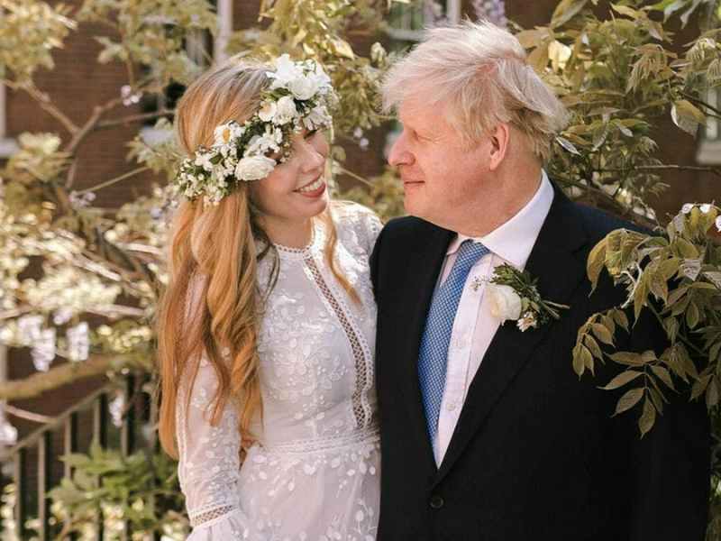 Ein von der Downing Street zur Hochzeit von Boris Johnson und seiner Ehefrau Carrie veröffentlichtes Bild.. © Rebecca Fulton / Downing Street via Getty Images