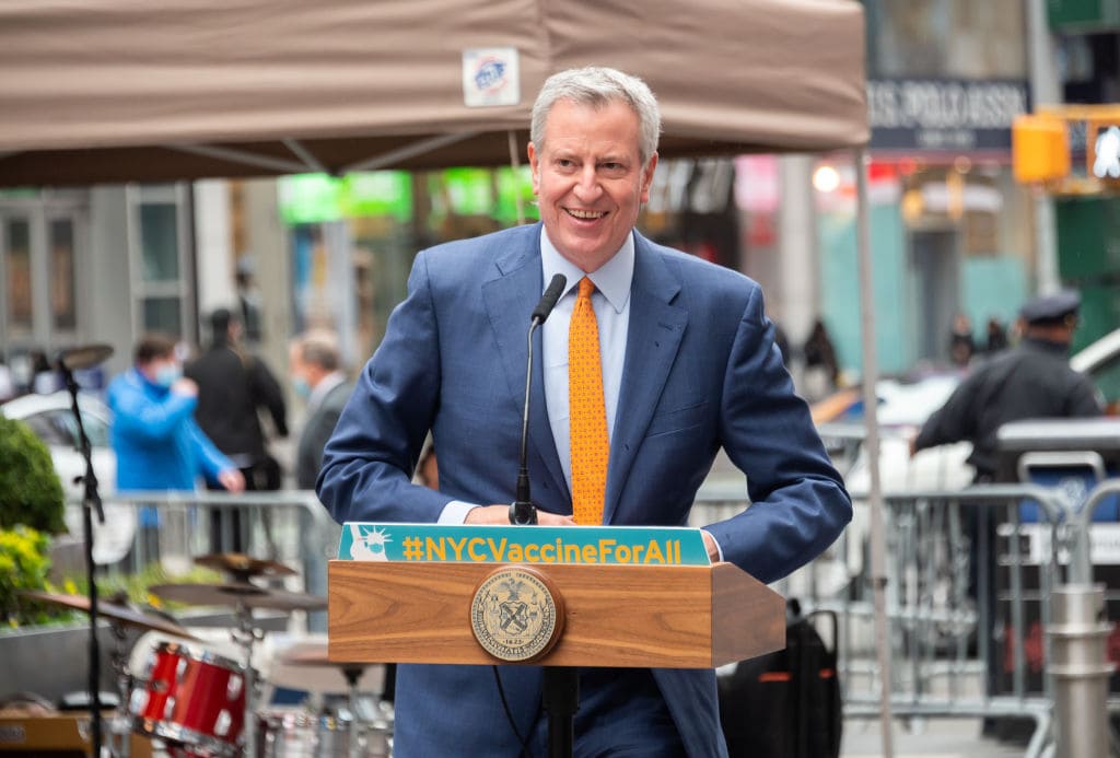 Bill de Blasio, NYC Touristen impfen