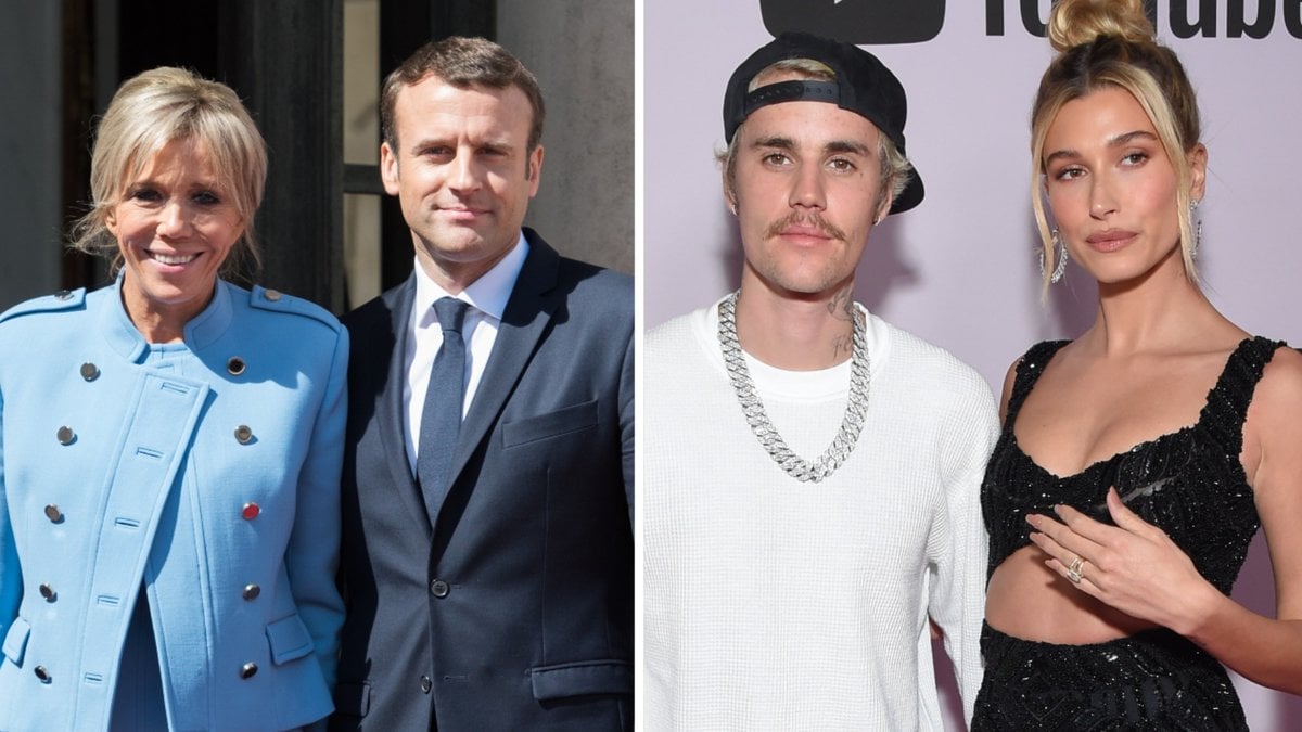 Das französische Präsidentenpaar Emmanuel und Brigitte Macron (l.) hat sich mit Musiker Justin Bieber und Ehefrau Hailey getroffen.. © [M] Frederic Legrand - COMEO/DFree/Shutterstock.com