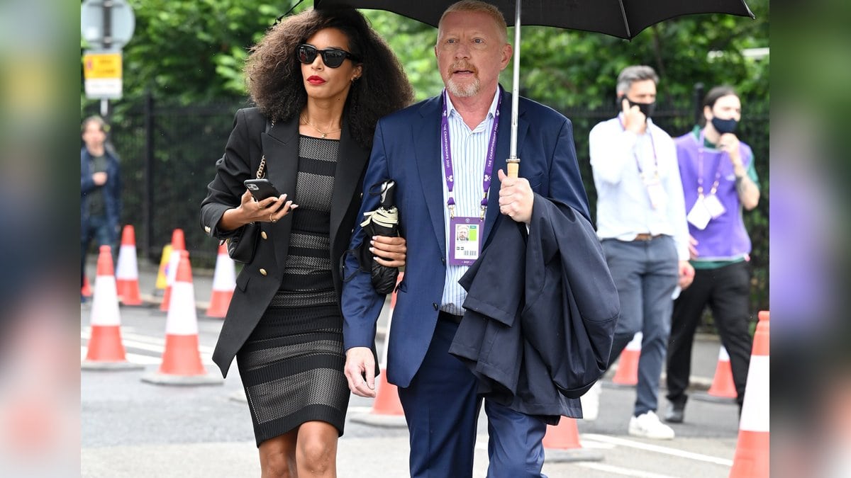 Boris Becker mit Lilian De Carvalho Monteiro auf dem Weg zum Tennisturnier in Wimbledon.. © getty/[EXTRACTED]: Karwai Tang/WireImage