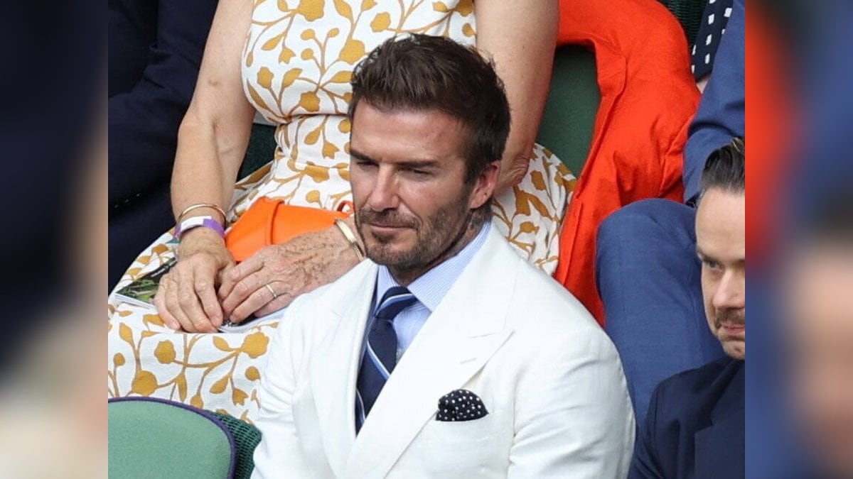 David Beckham auf der Tribüne in Wimbledon.. © imago/i Images