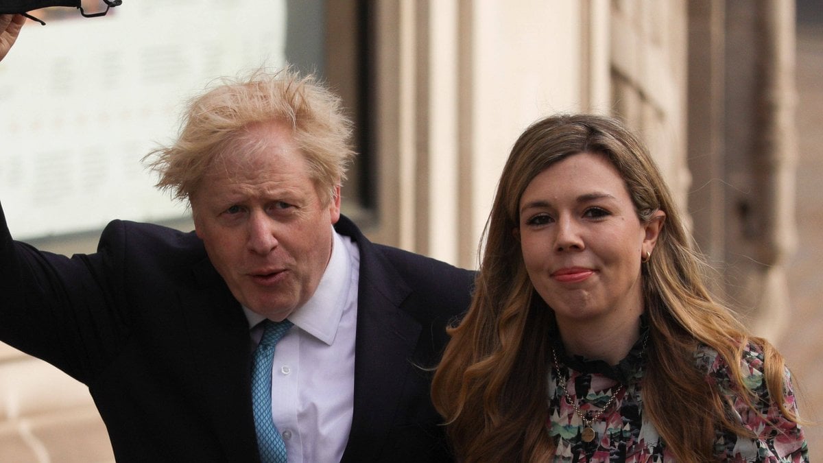 Boris Johnson und seine Ehefrau Carrie im vergangenen Mai. © imago images/Xinhua