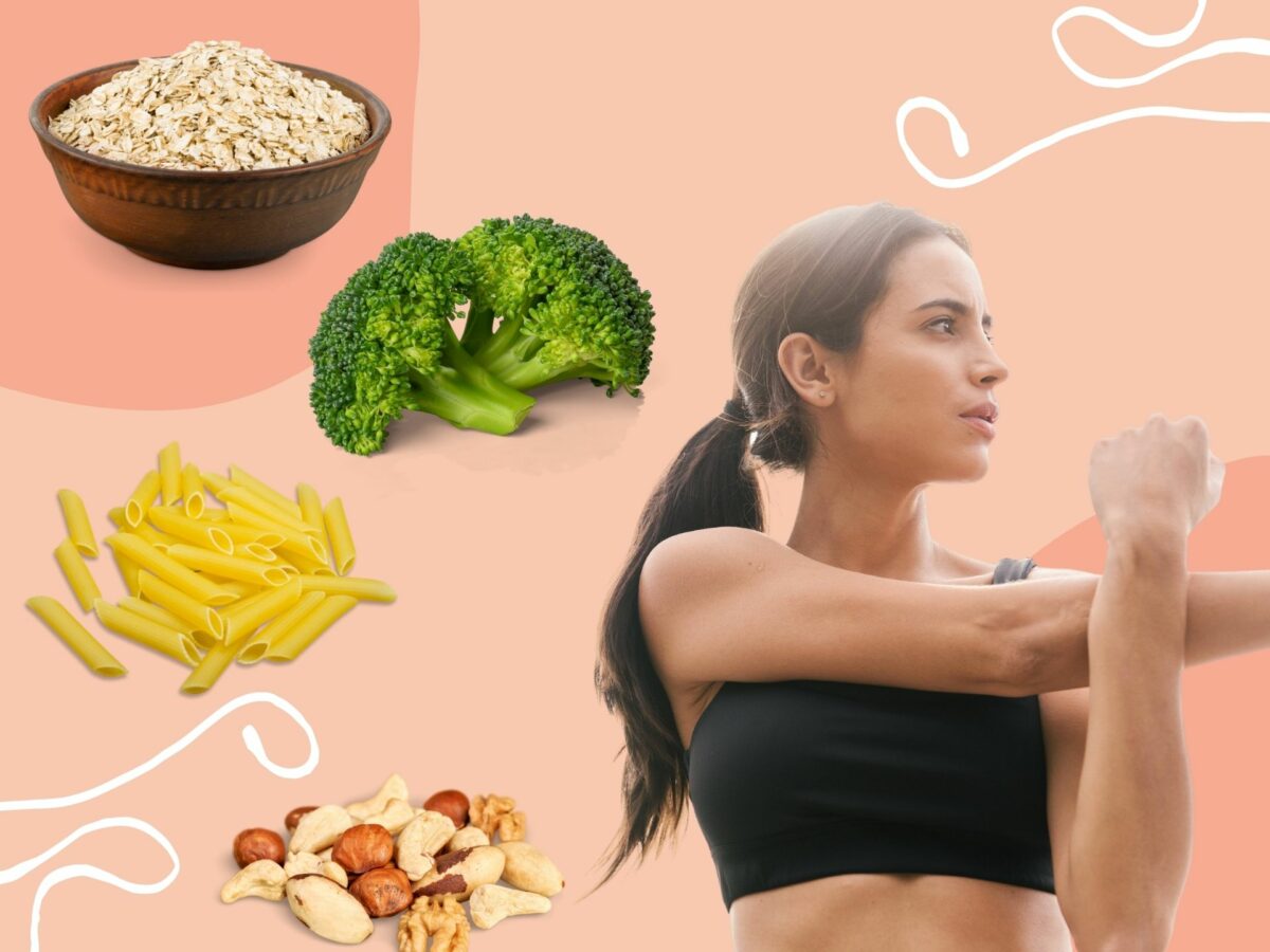 Pflanzliches Protein und Frau Sport