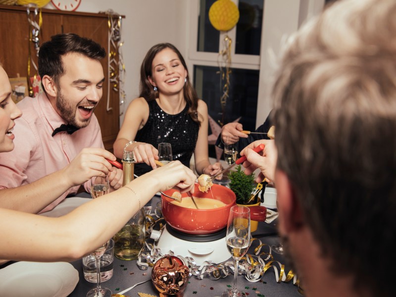 typische Silvester-Essen Fondue