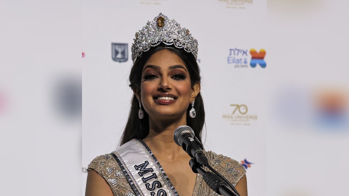 Harnaaz Sandhu wurde zur Miss Universe gekrönt.. © getty/MENAHEM KAHANA / AFP via Getty Images