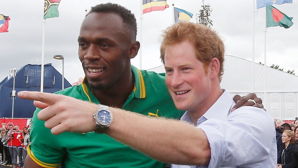 Usain Bolt und Prinz Harry im Jahr 2014 - damals noch gute Freunde.. © Danny Lawson - WPA Pool / Getty Images