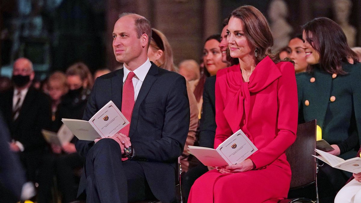 Prinz William und Herzogin Kate während des Gottesdienstes in der Westminster Abbey.. © 2021 Getty Images