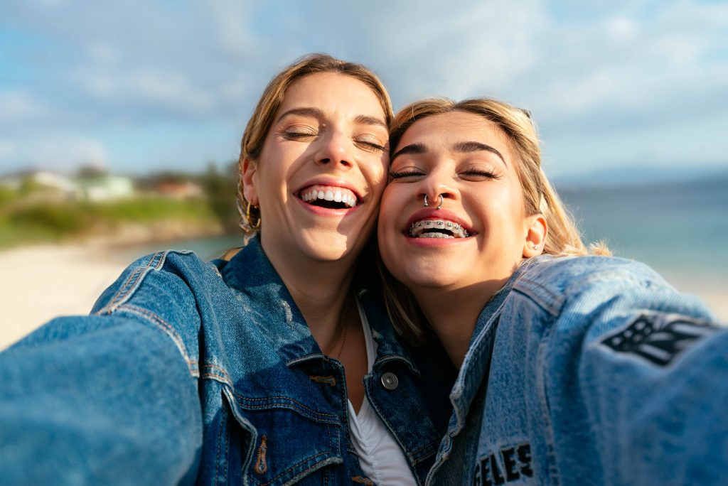 Frauen Selfie lächeln