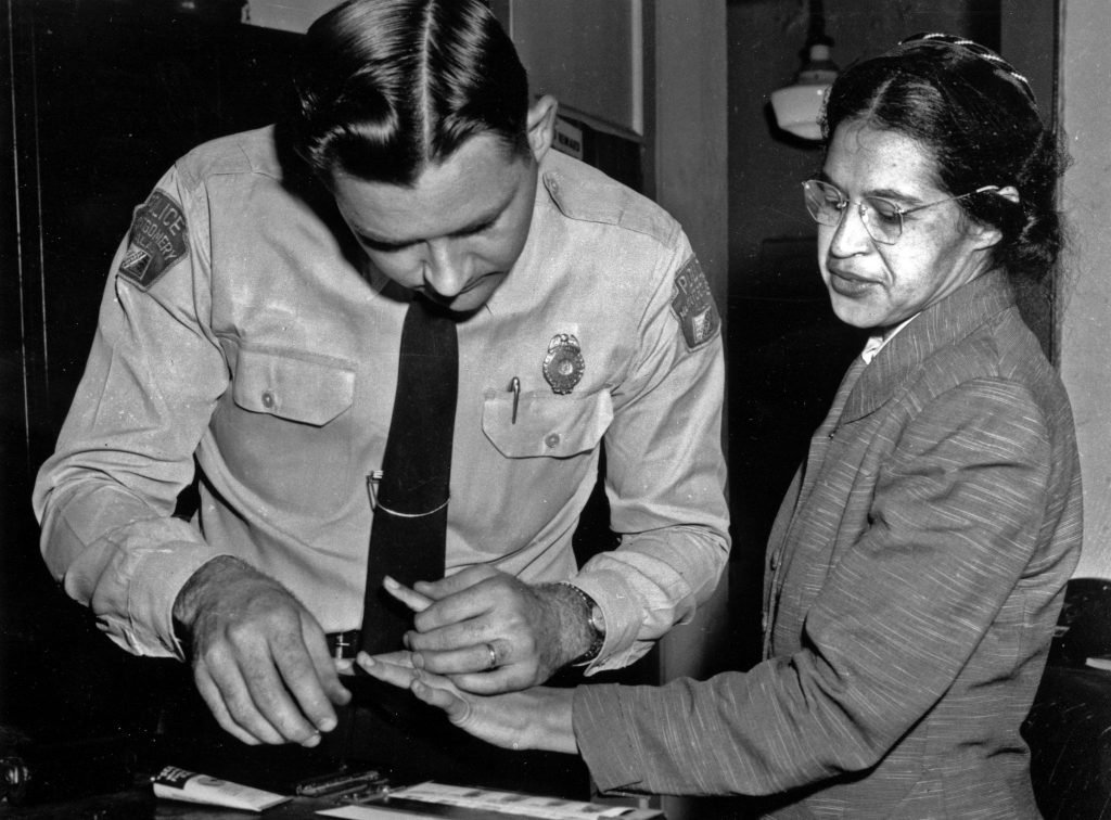 Polizei mit Rosa Parks