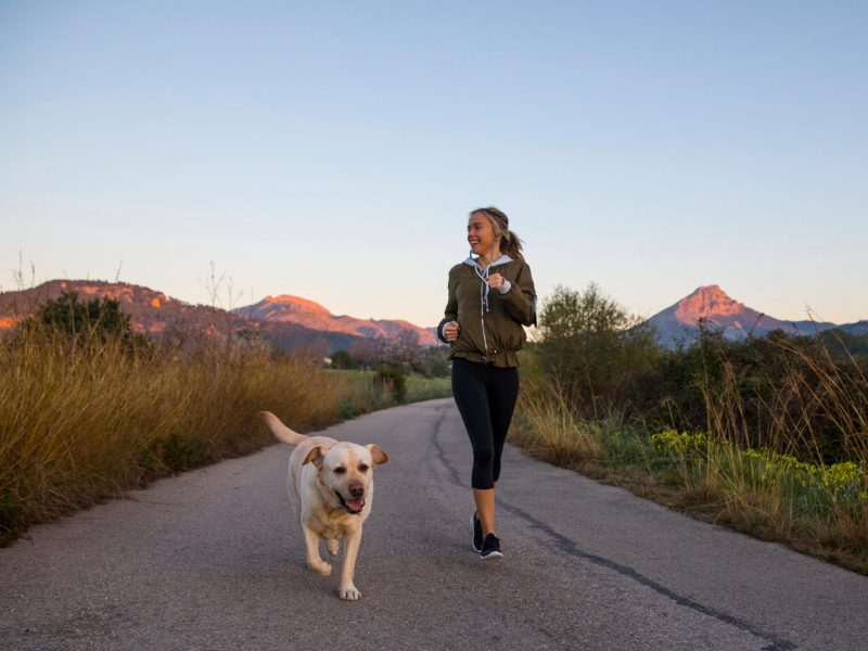 Frau Joggen mit Hund