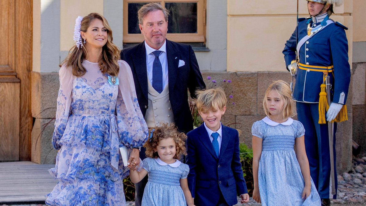 Prinzessin Madeleine mit Christopher O'Neill und den Kindern Adrienne