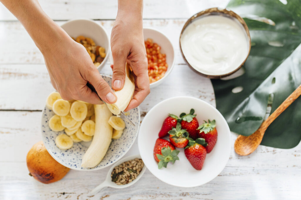 Banane Frühstück Porridge