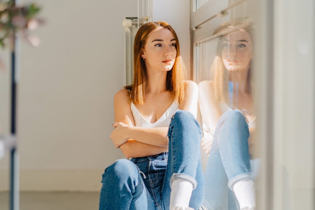 Frau mit Jeans