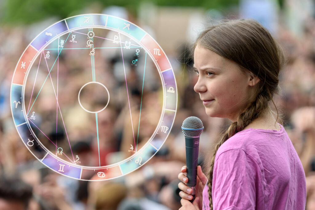Klimaschutzaktivistin: Greta Thunberg ist Sternzeichen Steinbock und hat ihren Uranus im eigenen Zeichen (Wassermann) stehen.