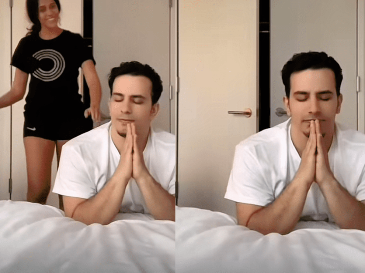 TikTok Video eines Mannes, der betet