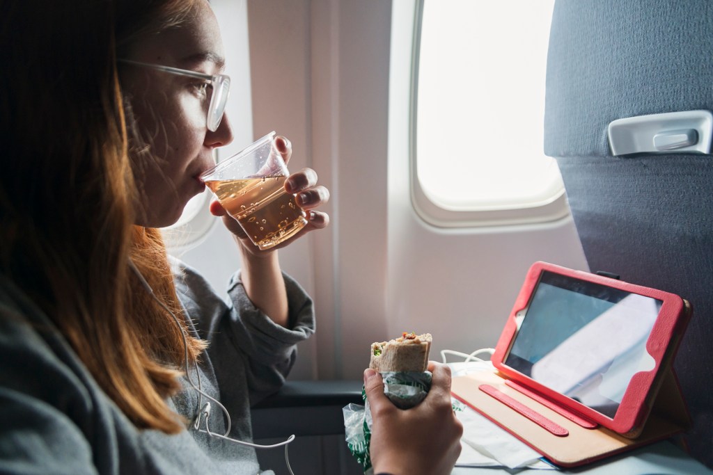 Essen im Flugzeug