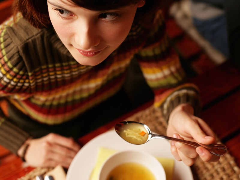 Frau Suppe Herbst Appetit Hunger