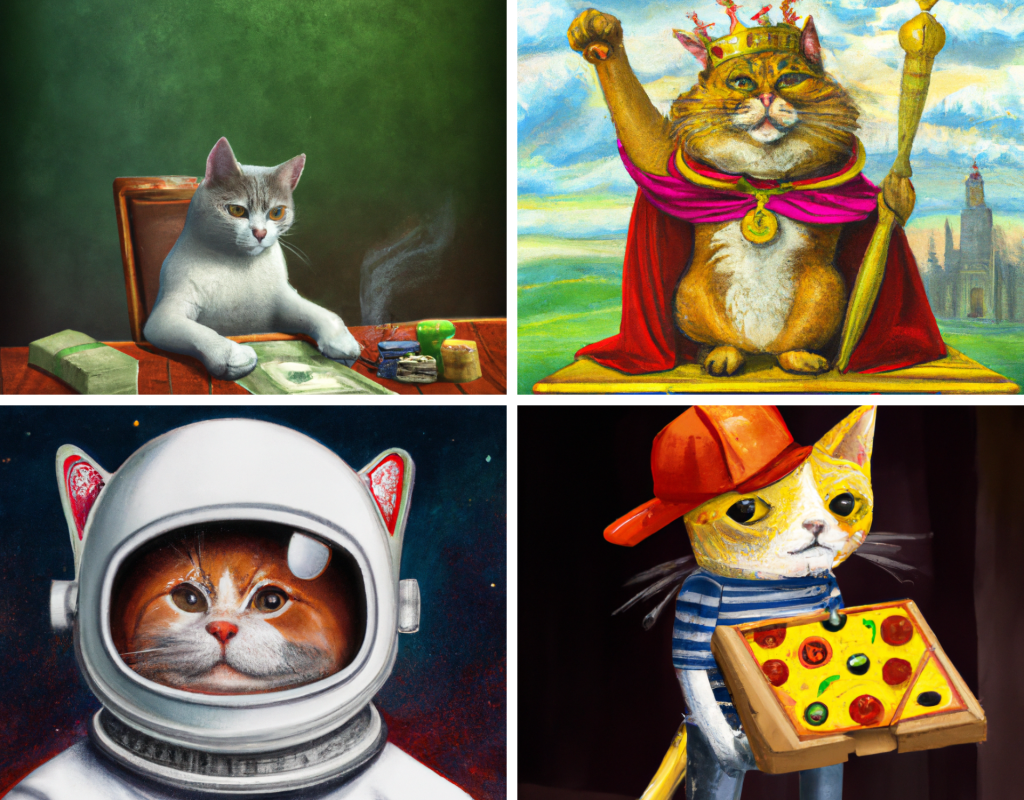 Gemälde von Katzen von einer Künstlichen Intelligenz