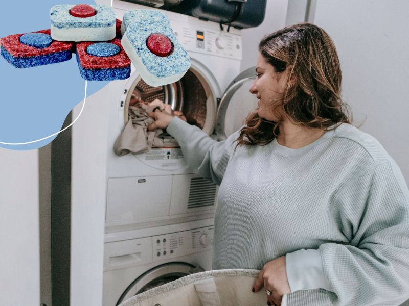 Spülmaschinentabs für die Waschmaschine