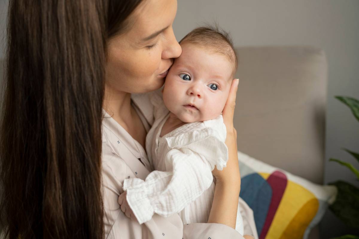 Frau mit Baby