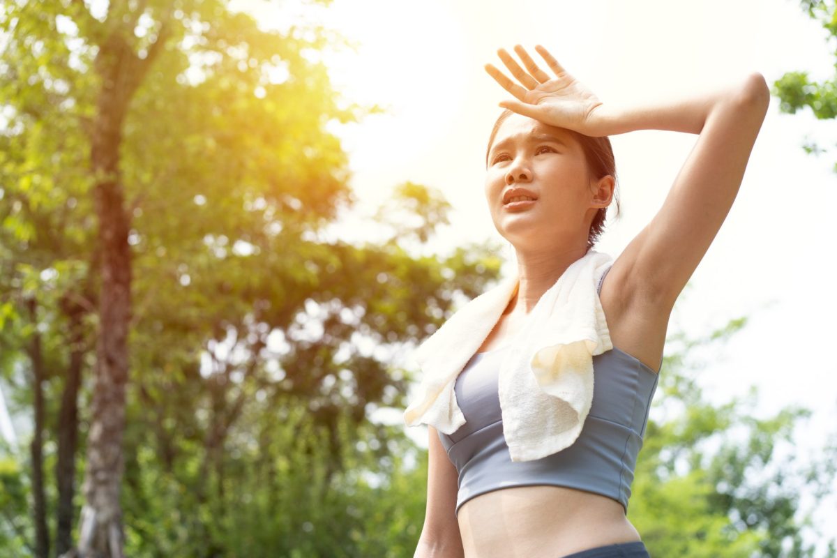 Frau Hitze Joggen