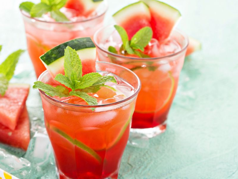 Watermelon Gin Fizz: Wassermelone Cocktail
