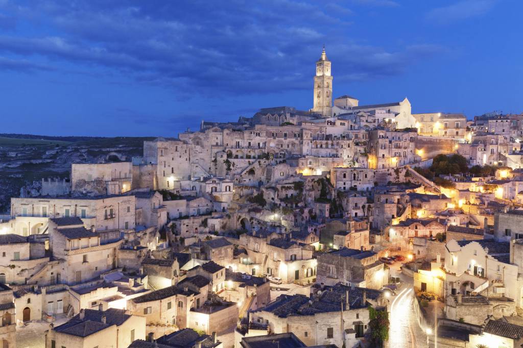 Ausblick auf Matera, Italien.