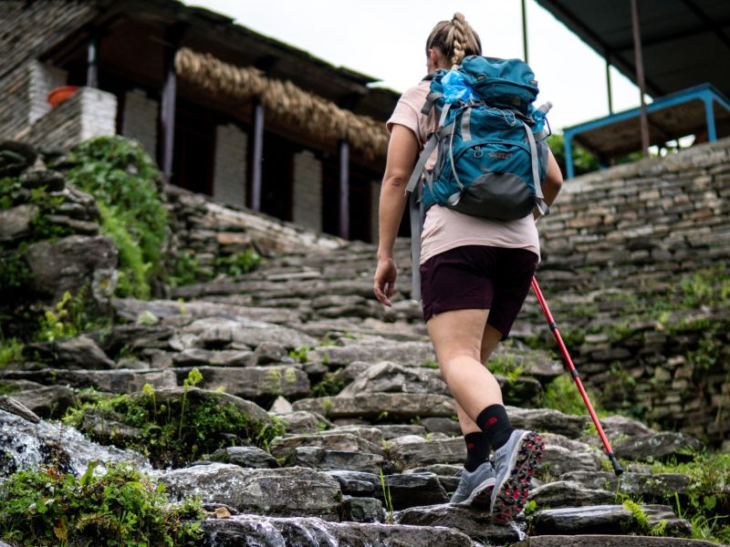 Frau wandern