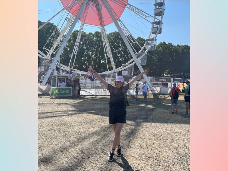 Frau auf dem Lollapalooza