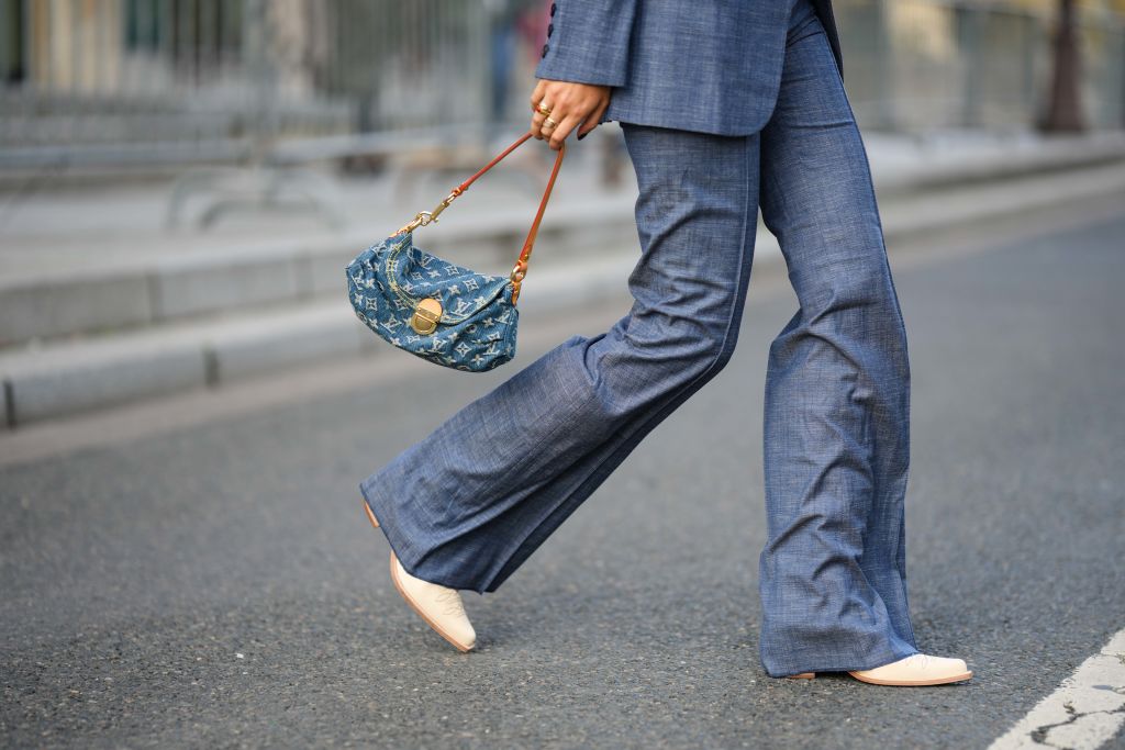 Beige Boots mit Denim