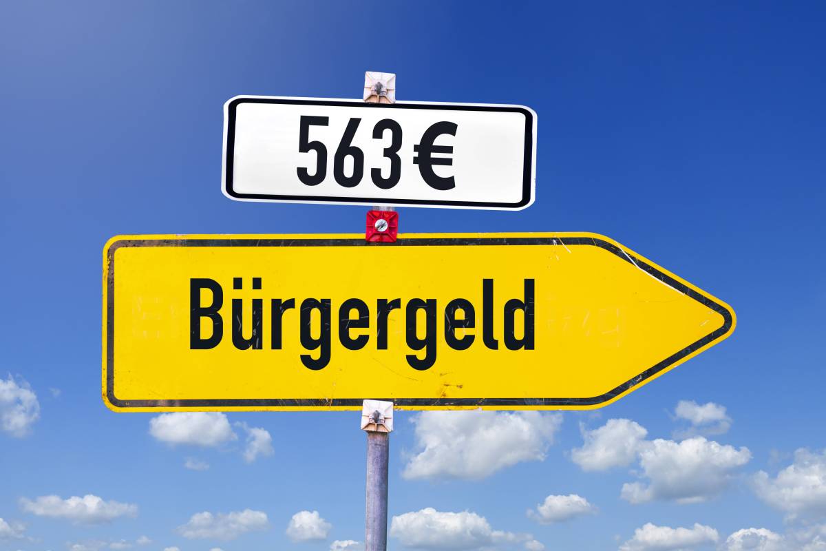Ein Schild mit der Aufschrift Bürgergeld.