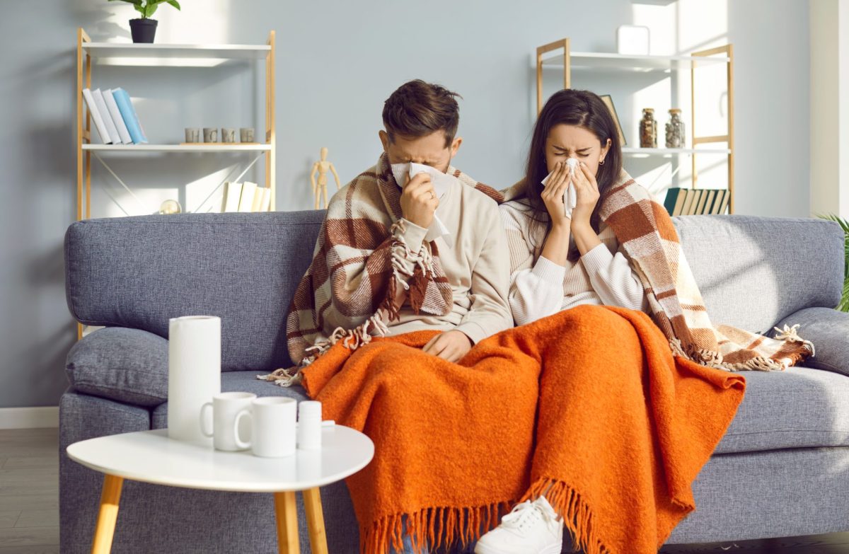 Paar Grippe zuhause