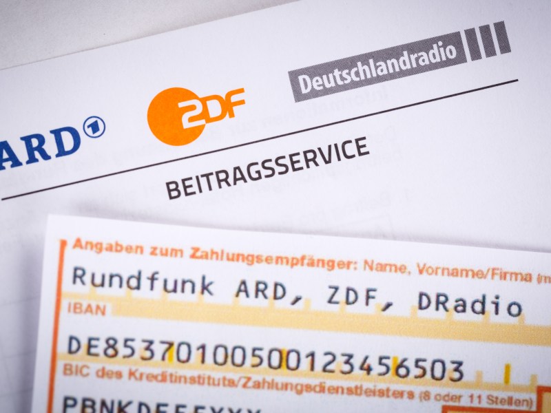 Eine Überweisungsträger mit dem Betreff 