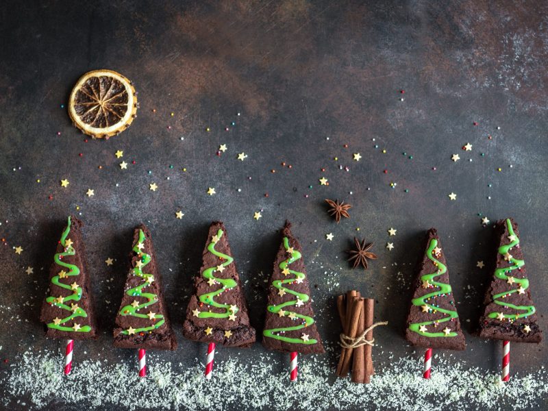 Schokokuchen Tannenbäume