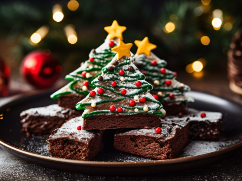 Weihnachtsbäume Brownies