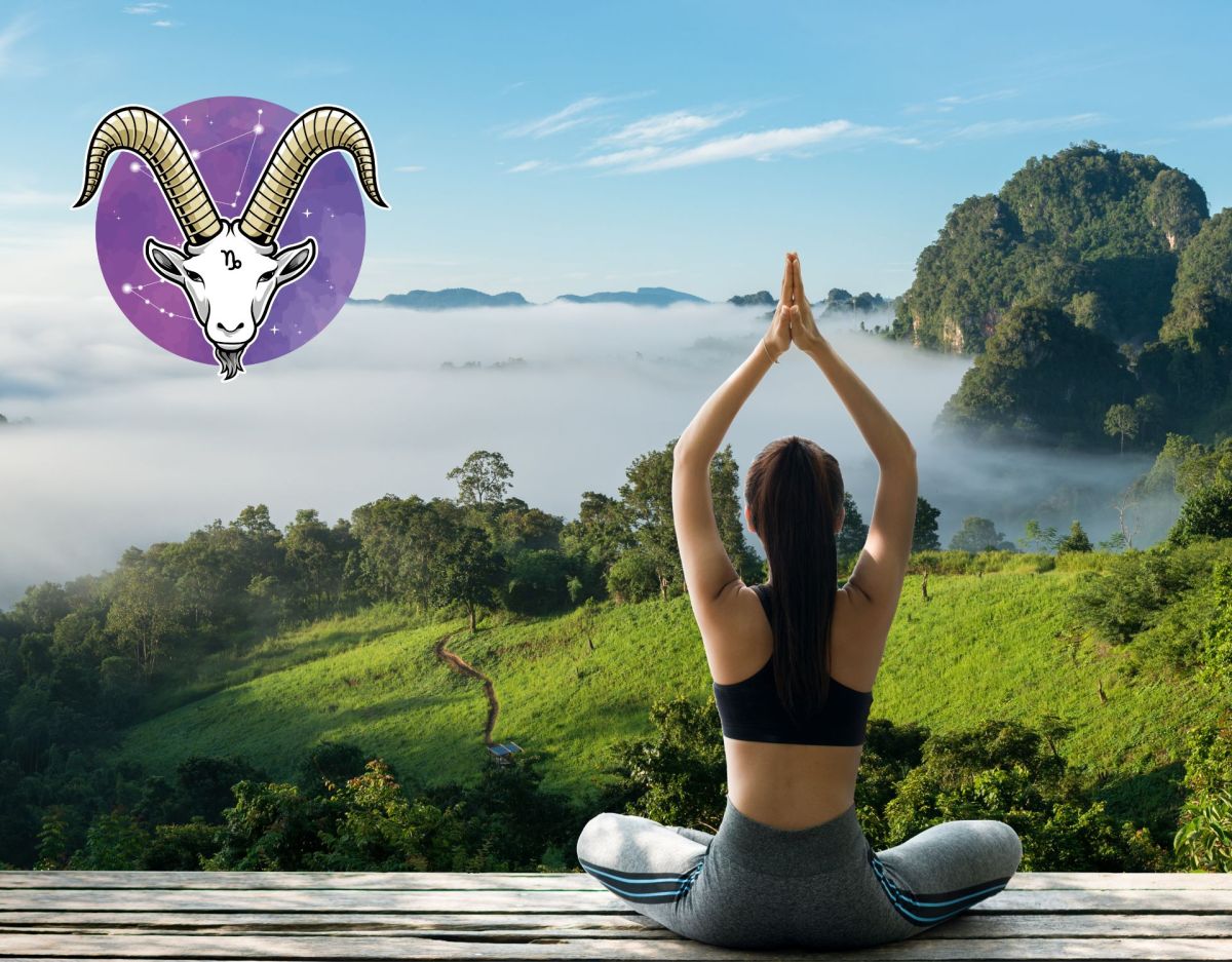 Frau macht Yoga: Gesundheit Horoskop 2024 für Sternzeichen Steinbock