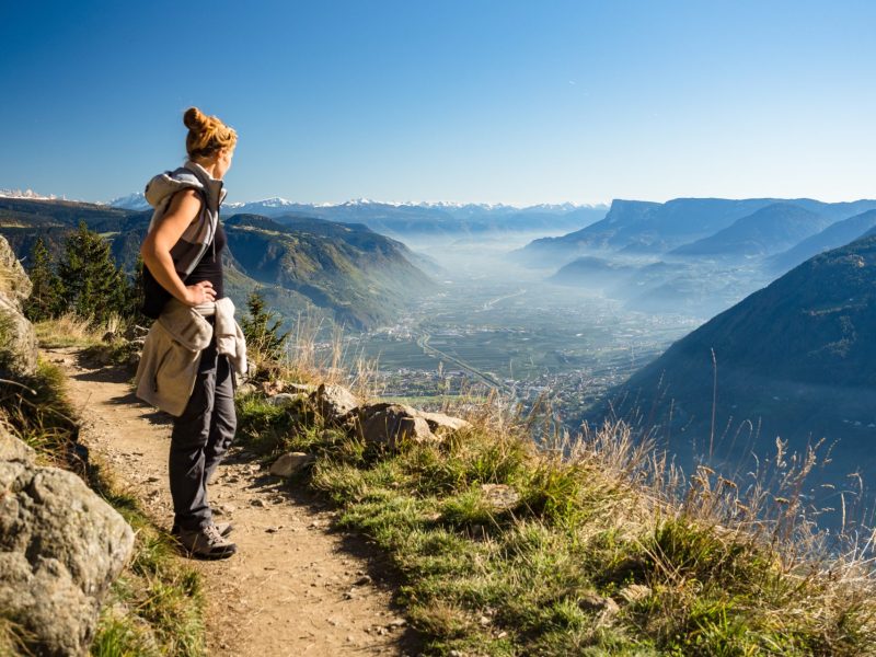 Frau Wanderung