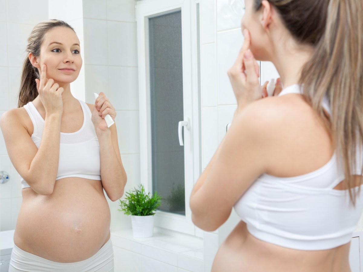 Schwangere Hautpflege