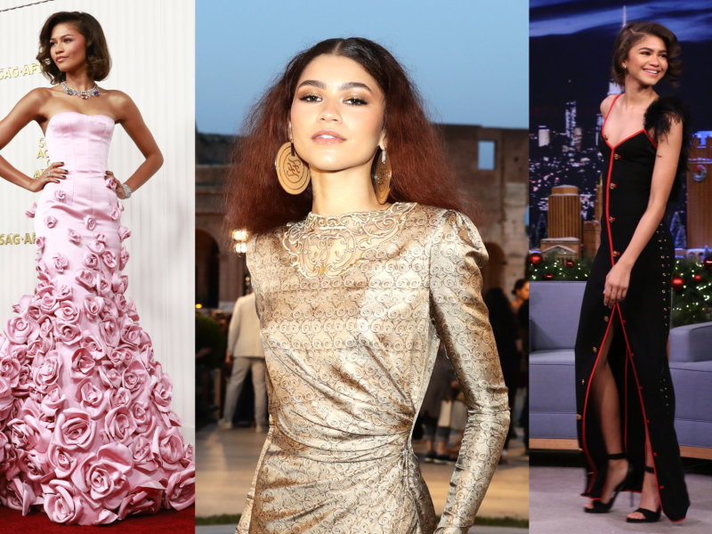 Zendaya trägt drei verschiedene Outfits.